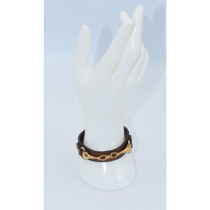 BARSE Equestrian BOHO Snaffle Bit Brown Leather Band Bracelet